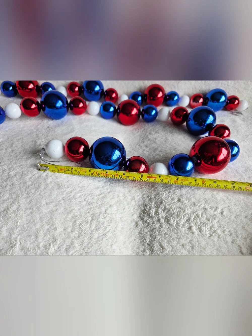 Bundle of 2 new Patriotic 4th of July Red White & Blue Ornament Garland, 72